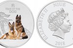 Серебряная монета Новой Зеландии "Год собаки 2018"