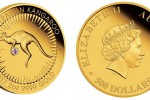Золотая монета "Кенгуру" 2 унции с бриллиантом