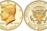 Золотая монета США с портретом Джона Кеннеди