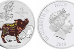 Серебряная монета Новой Зеландии "Год свиньи 2019"