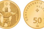 Золотая монета Швейцарии "Bильгельм Телль"
