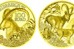 Золотая монета Австрии "Горный козёл" 100 евро