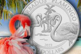 Монета Барбадоса из платины «Фламинго» 2022