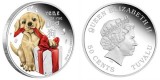 Серебряная цветная монета "Щенок собаки" 1/2 унции