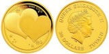 В Австралии вышла золотая монета для влюблённых