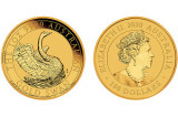 Золотая монета Австралии «Лебедь» 2020