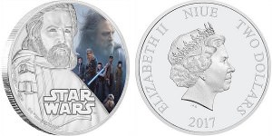 Серебряная монета "Звёздные войны: Люк Скайуокер"