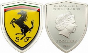 Серебряная монета «Ferrari» номиналом 5 долларов