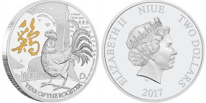 В Новой Зеландии вышла серебряная монета «Год Петуха»