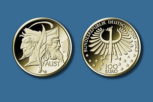 Золотая монета Германии «Фауст» 100 евро