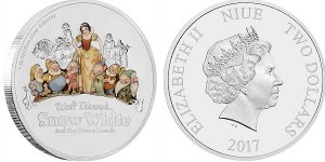 Серебряная монета "Белоснежка и 7 гномов" 1 унция