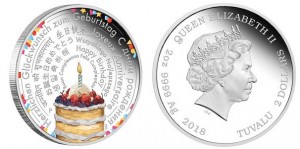 Серебряная монета "С Днём Рождения" 2 унции