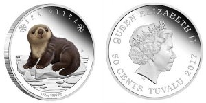 Серебряная монета Австралии "Морской бобр"