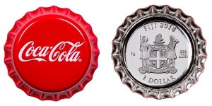 Серебряная монета "Крышка от бутылки Coca-Cola"