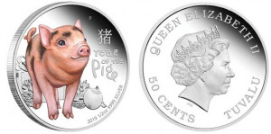 Серебряная монета Австралии "Поросёнок"