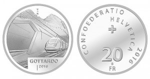 Монета «Готардский тоннель» выпущена в Швейцарии