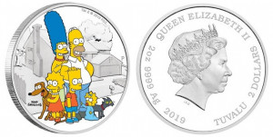 Серебряная монета "Симпсоны" 2 унции