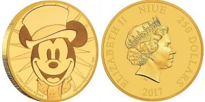 Золотая монета "Рождество с Микки Маусом" 1 унция
