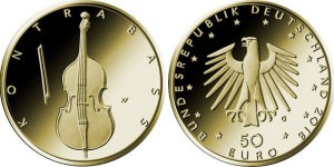 Золотая монета Германии "Контрабас" 1/4 унции