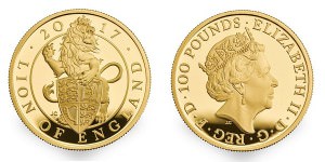 Золотая монета "Лев Англии" 1 унция