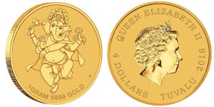 Золотая монета "Дивали" 1 грамм