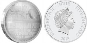 Серебряная монета "Звёздные войны: Звезда смерти"